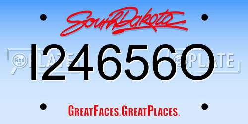 I24656O South Dakota License Plate