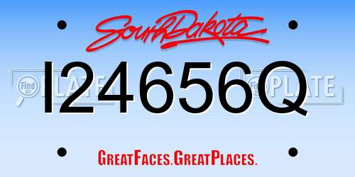 I24656Q South Dakota License Plate