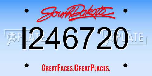 I246720 South Dakota License Plate