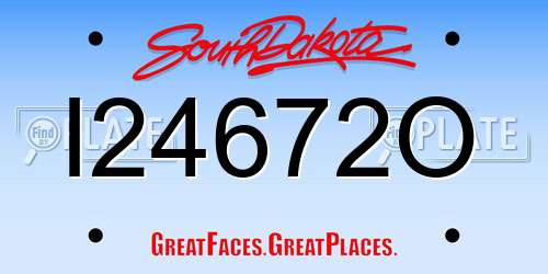 I24672O South Dakota License Plate