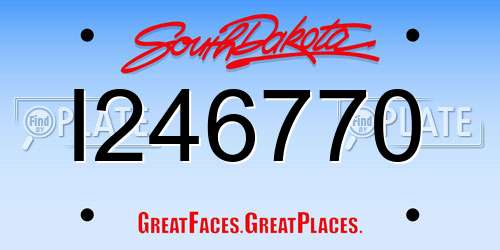 I246770 South Dakota License Plate