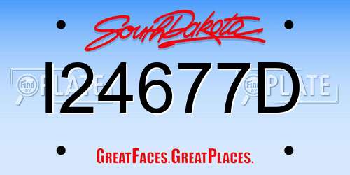 I24677D South Dakota License Plate