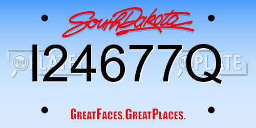 I24677Q South Dakota License Plate