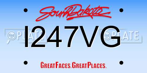 I247VG South Dakota License Plate