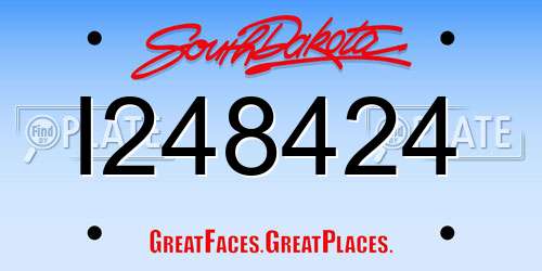 I248424 South Dakota License Plate