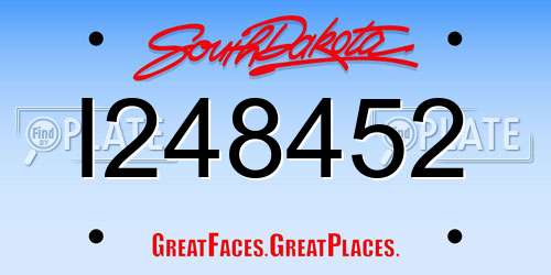 I248452 South Dakota License Plate