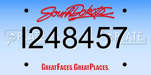 I248457 South Dakota License Plate