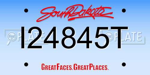 I24845T South Dakota License Plate