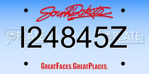 I24845Z South Dakota License Plate
