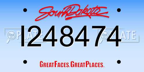 I248474 South Dakota License Plate