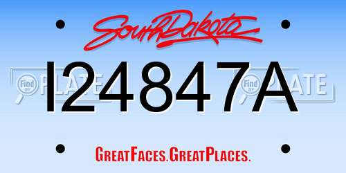 I24847A South Dakota License Plate