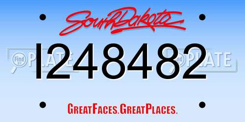 I248482 South Dakota License Plate