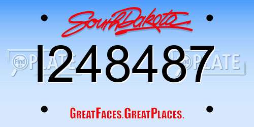 I248487 South Dakota License Plate