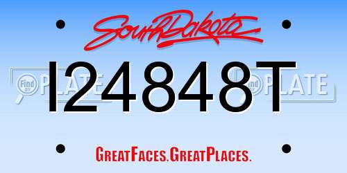 I24848T South Dakota License Plate