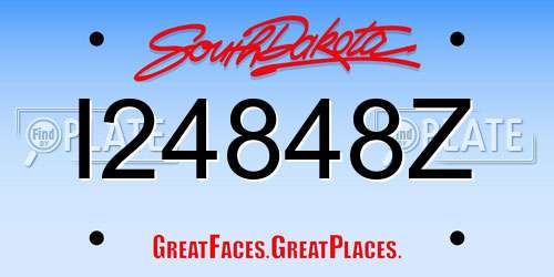 I24848Z South Dakota License Plate