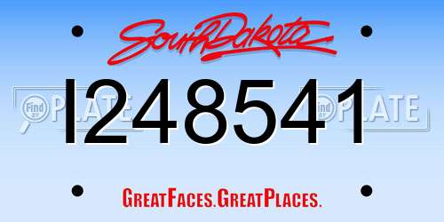 I248541 South Dakota License Plate