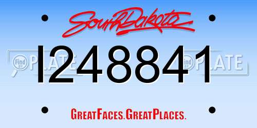 I248841 South Dakota License Plate