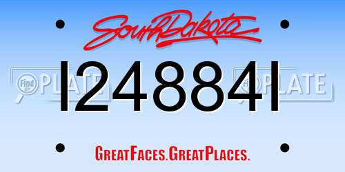 I24884I South Dakota License Plate