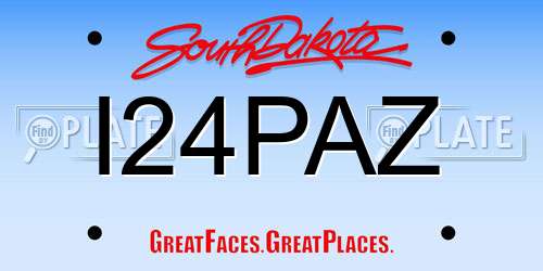 I24PAZ South Dakota License Plate