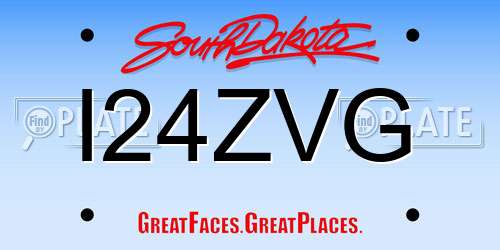 I24ZVG South Dakota License Plate