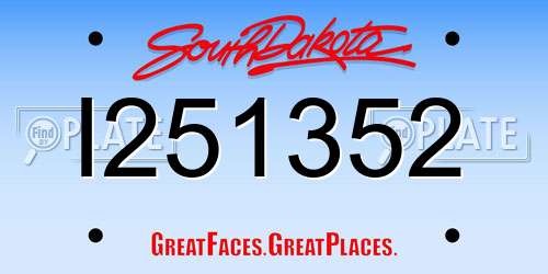 I251352 South Dakota License Plate