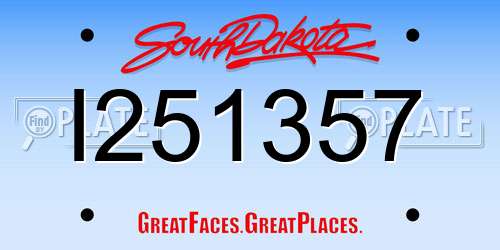 I251357 South Dakota License Plate