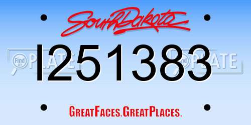 I251383 South Dakota License Plate