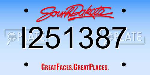 I251387 South Dakota License Plate