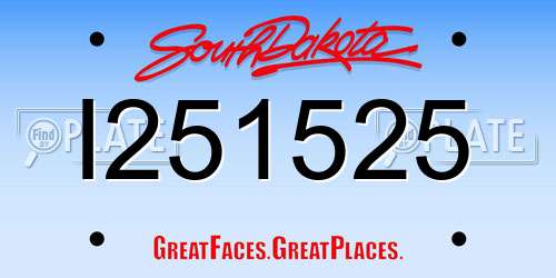 I251525 South Dakota License Plate