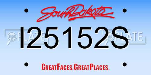 I25152S South Dakota License Plate