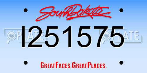 I251575 South Dakota License Plate