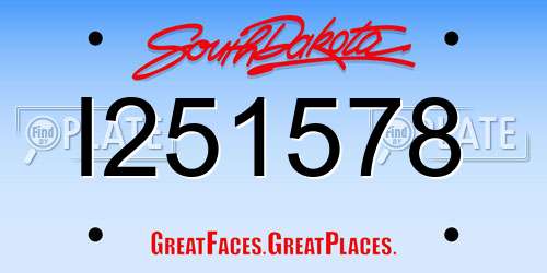 I251578 South Dakota License Plate