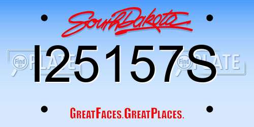 I25157S South Dakota License Plate