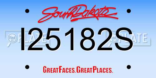 I25182S South Dakota License Plate