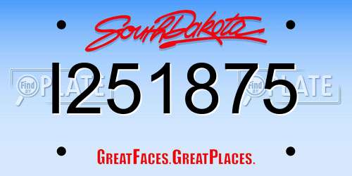 I251875 South Dakota License Plate