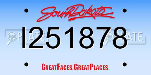 I251878 South Dakota License Plate
