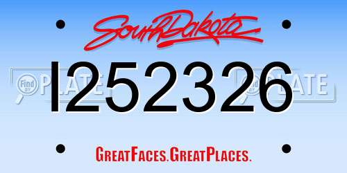 I252326 South Dakota License Plate
