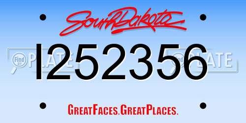 I252356 South Dakota License Plate