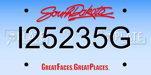I25235G South Dakota License Plate