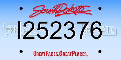 I252376 South Dakota License Plate