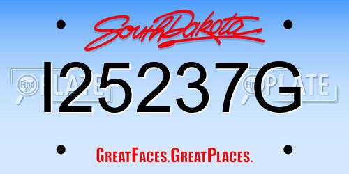 I25237G South Dakota License Plate