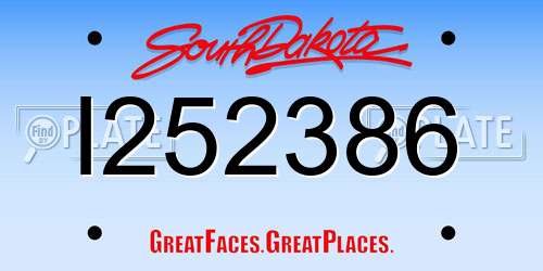 I252386 South Dakota License Plate