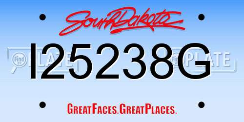 I25238G South Dakota License Plate
