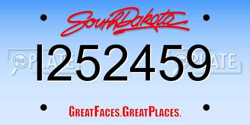 I252459 South Dakota License Plate