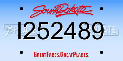 I252489 South Dakota License Plate