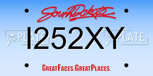 I252XY South Dakota License Plate