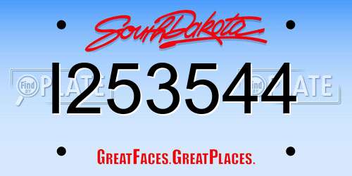 I253544 South Dakota License Plate