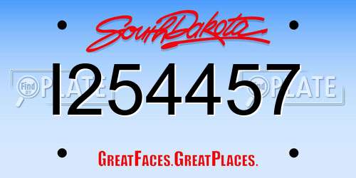 I254457 South Dakota License Plate