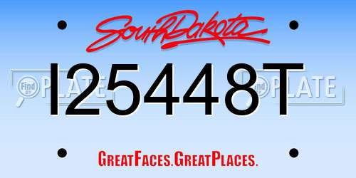 I25448T South Dakota License Plate