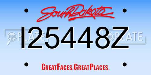 I25448Z South Dakota License Plate